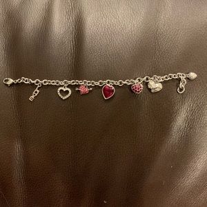 Swarovski red and silver charm bracelet.